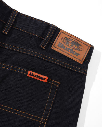 BUTTER GOODS Baggy Denim Shorts - Washed Black