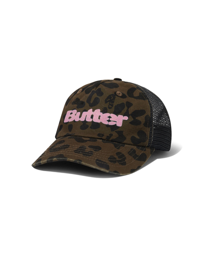 BUTTER GOODS Stencil Trucker Cap - Leopard