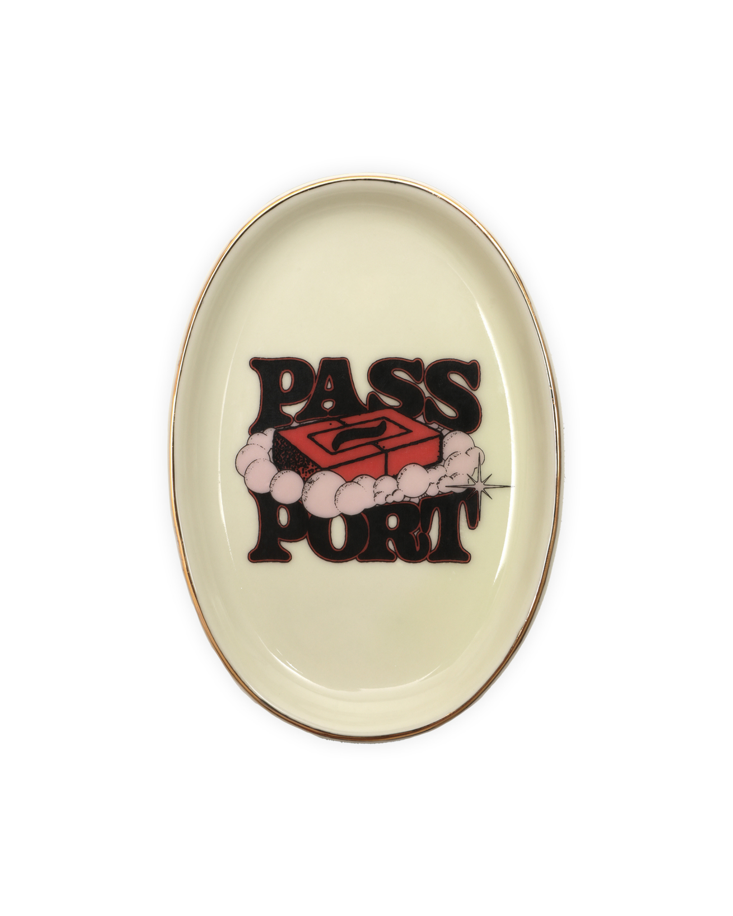 PASSPORT Soap Dish - Off White / Gold