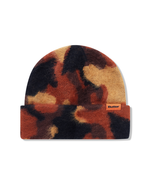 BUTTER GOODS Mohair Camo Cuff Beanie - Burnt Orange