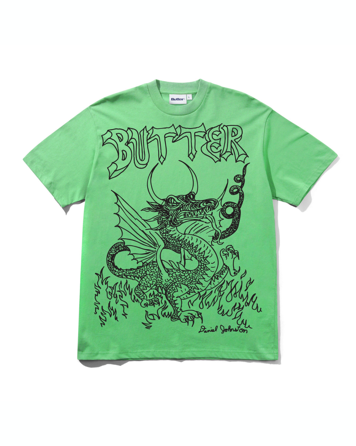 BUTTER GOODS | DANIEL JOHNSTON Dragon Tee - Lime