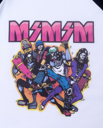 MxMxM Skate Rock And Roll Raglan Tee - White/Black