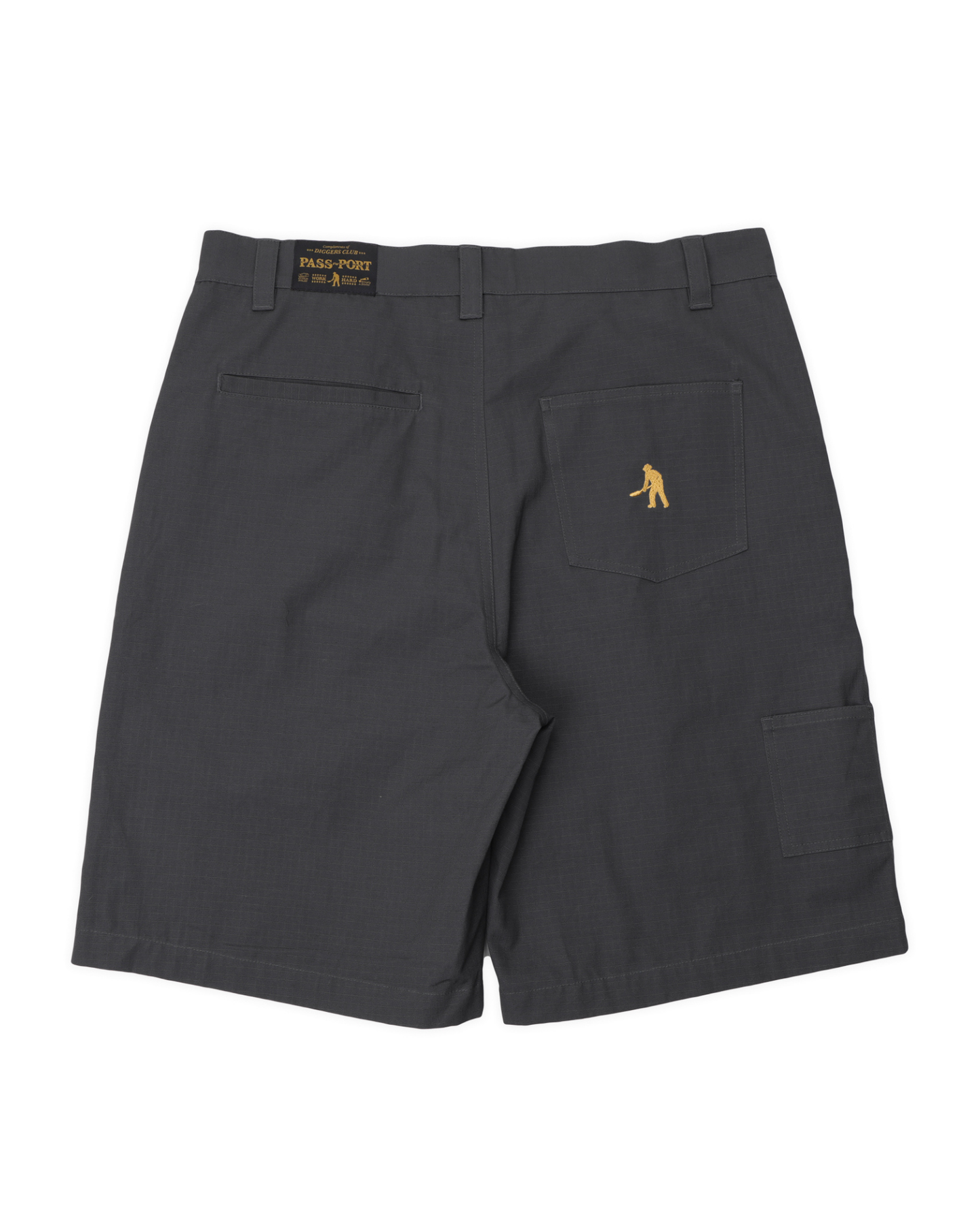 Passport Ripstop Double Knee Diggers Club Short - Dark Charcoal