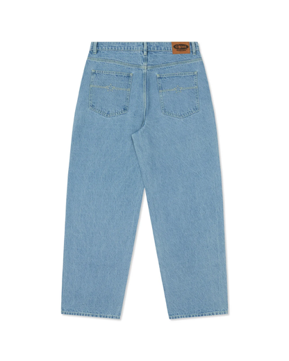 COME SUNDOWN Burn Out Double Knee Jeans - Washed Blue