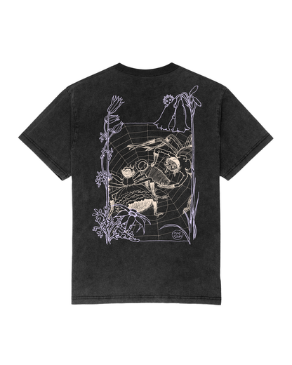 Passport Webbed Bed Tee - Acid Black