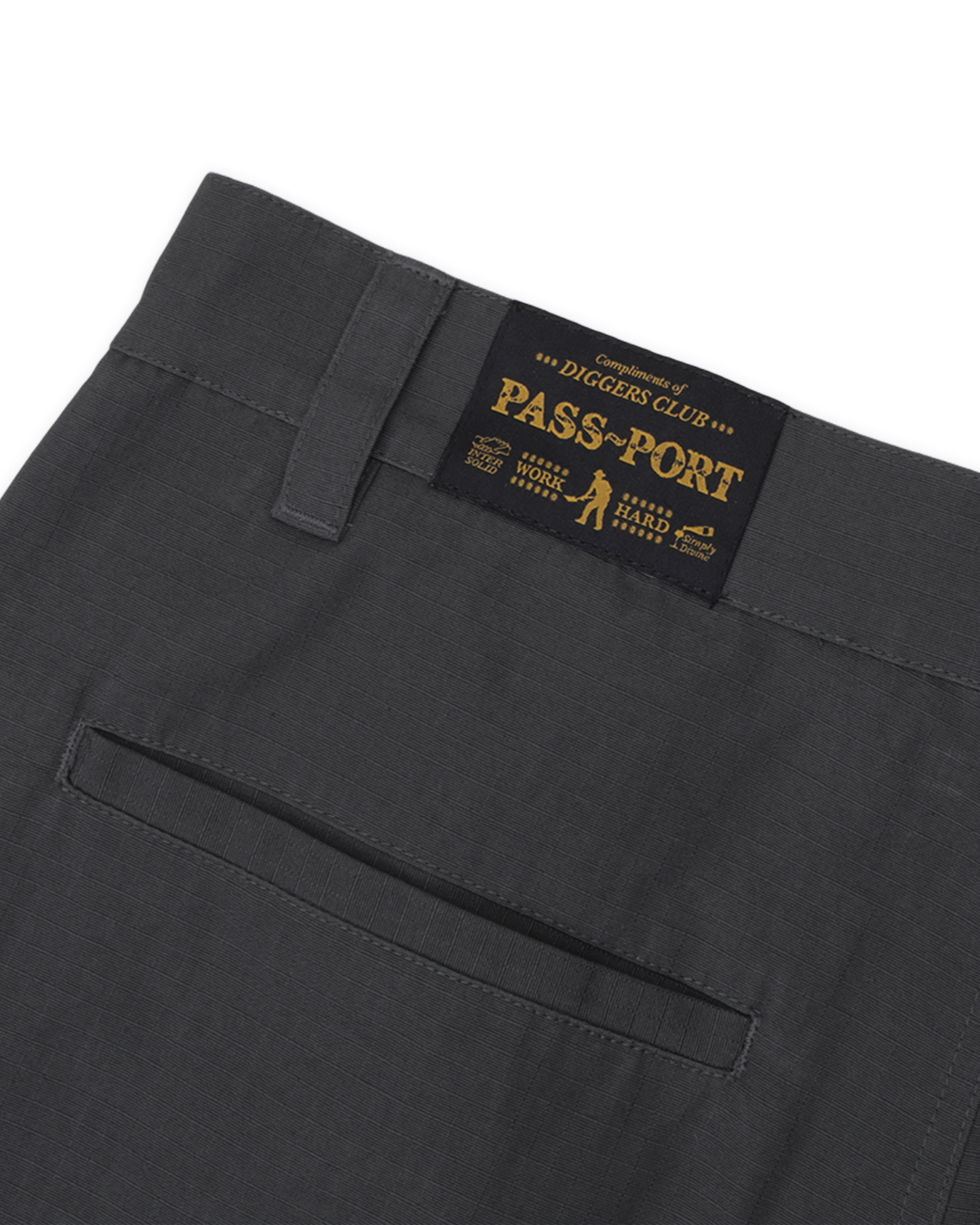 Passport Ripstop Double Knee Diggers Club Short - Dark Charcoal