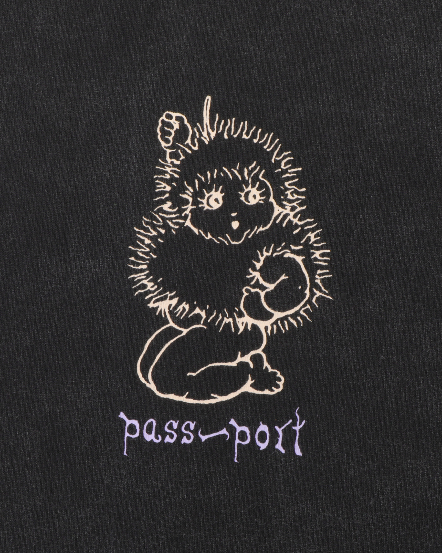 Passport Webbed Bed Tee - Acid Black