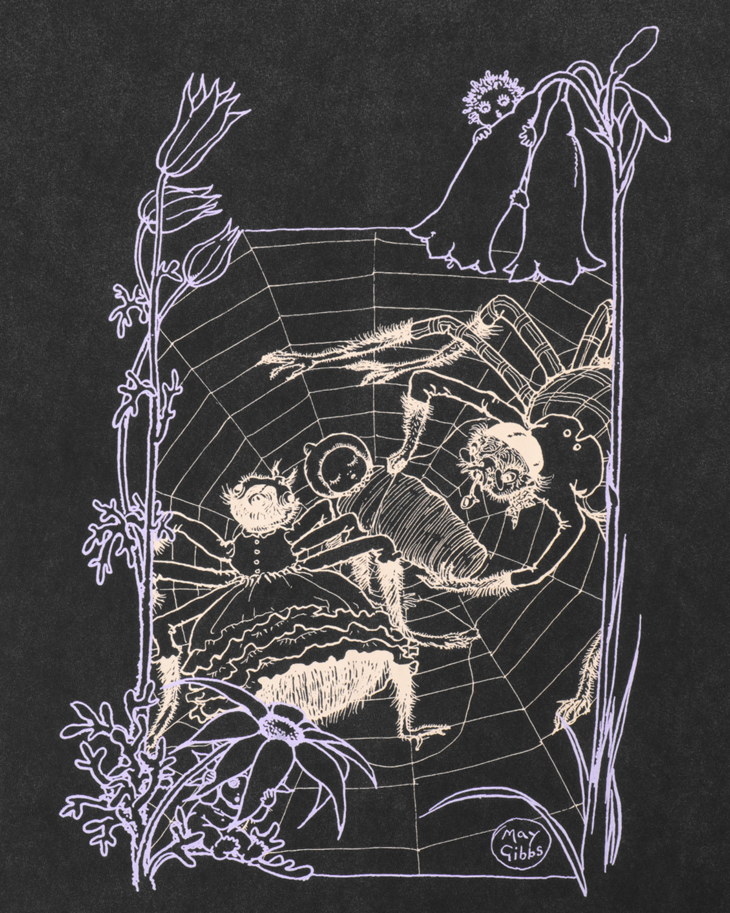 Passport Webbed Bed Tee - Acid Black