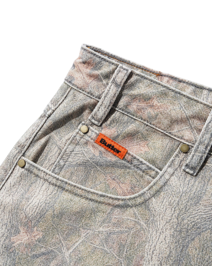 BUTTER GOODS Baggy Denim Shorts - Forest Camo