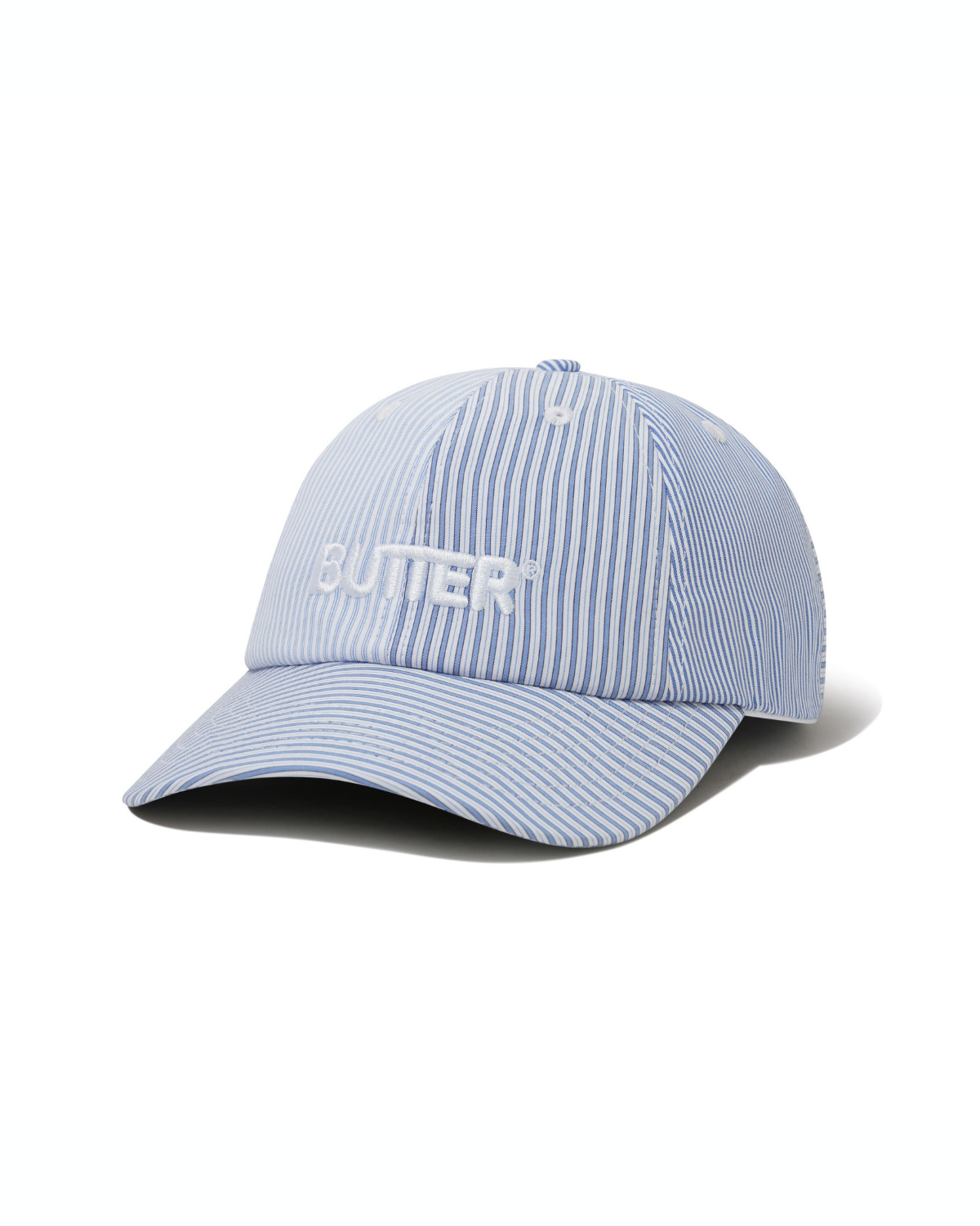BUTTER GOODS Round Logo 6-Panel  Cap - French Blue Stripe
