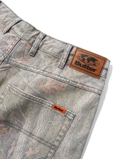 BUTTER GOODS Baggy Denim Shorts - Forest Camo
