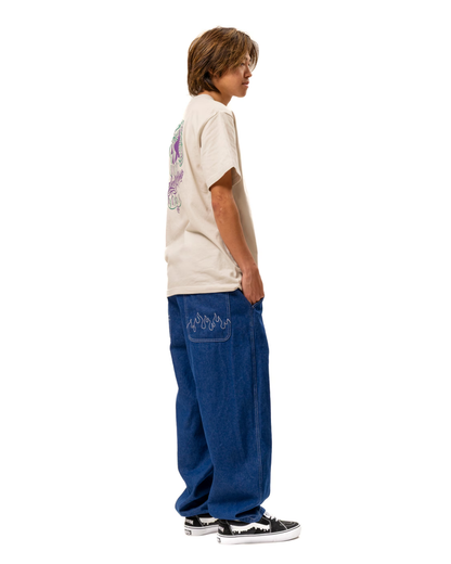 MxMxM Fire Stitch Easy Baggy Pants - Blue