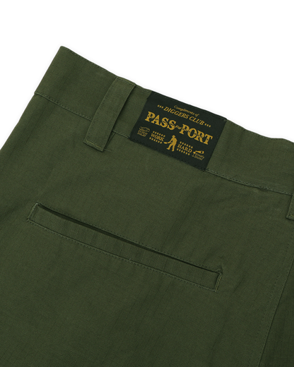 Passport Ripstop Double Knee Diggers Club Short - Dark Military