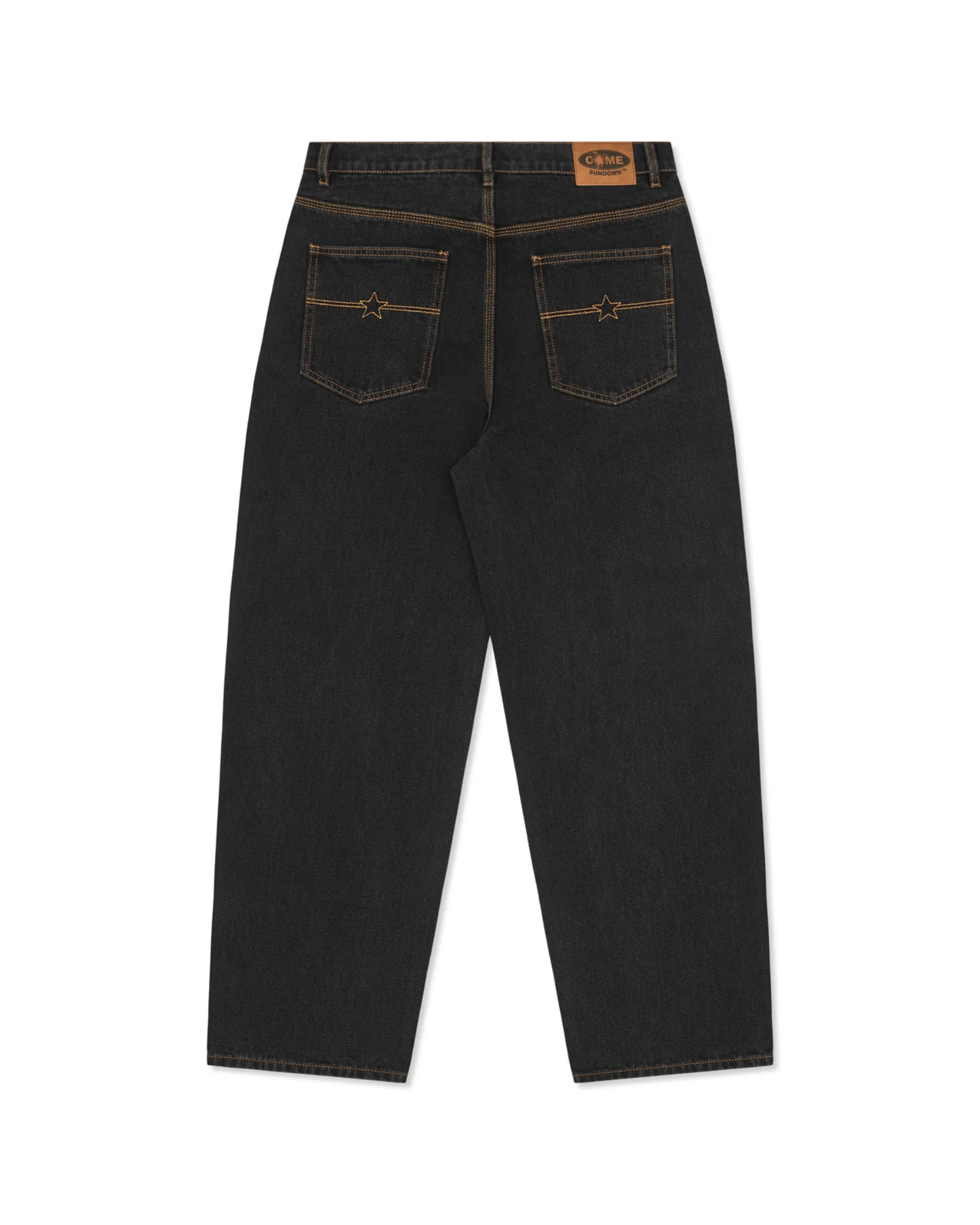 COME SUNDOWN Burn Out Double Knee Jeans - Washed Black
