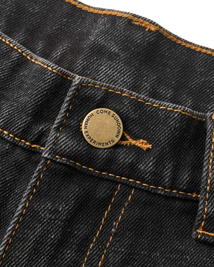 COME SUNDOWN Burn Out Double Knee Jeans - Washed Black