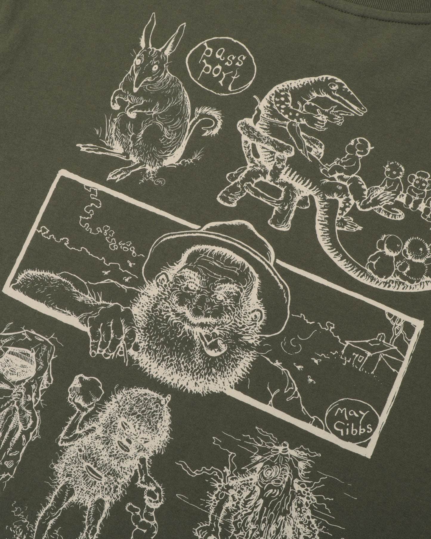 Passport Bush Greeting Tee - Olive