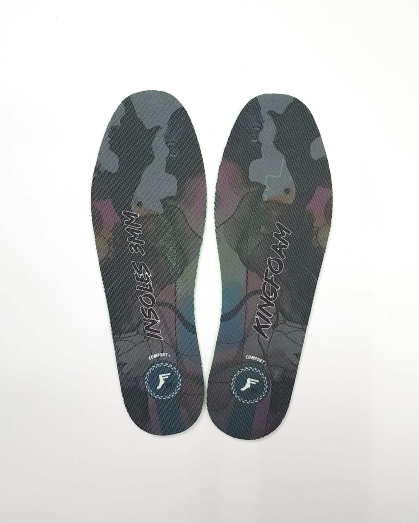 FP Kingfoam Flat Low Insoles - Black Camo/White