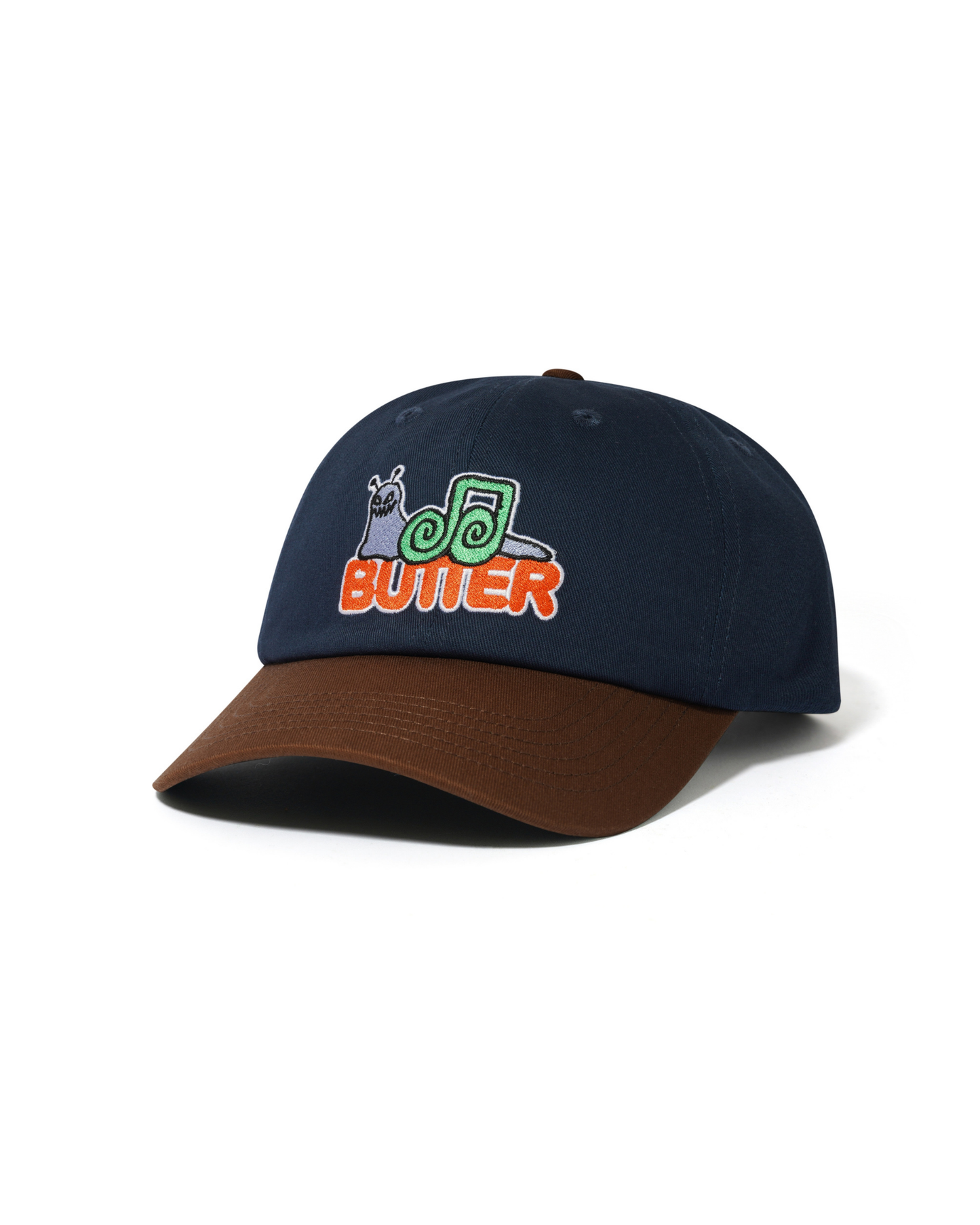 BUTTER GOODS Snail 6 Panel Cap - Navy/Walnut