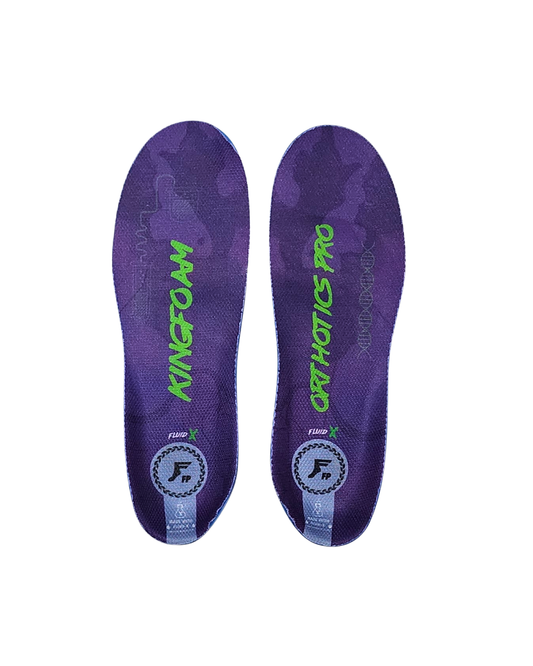 FP Kingfoam Orthotics Fluid-X Pro Hi Insoles - Purple Camo/Green