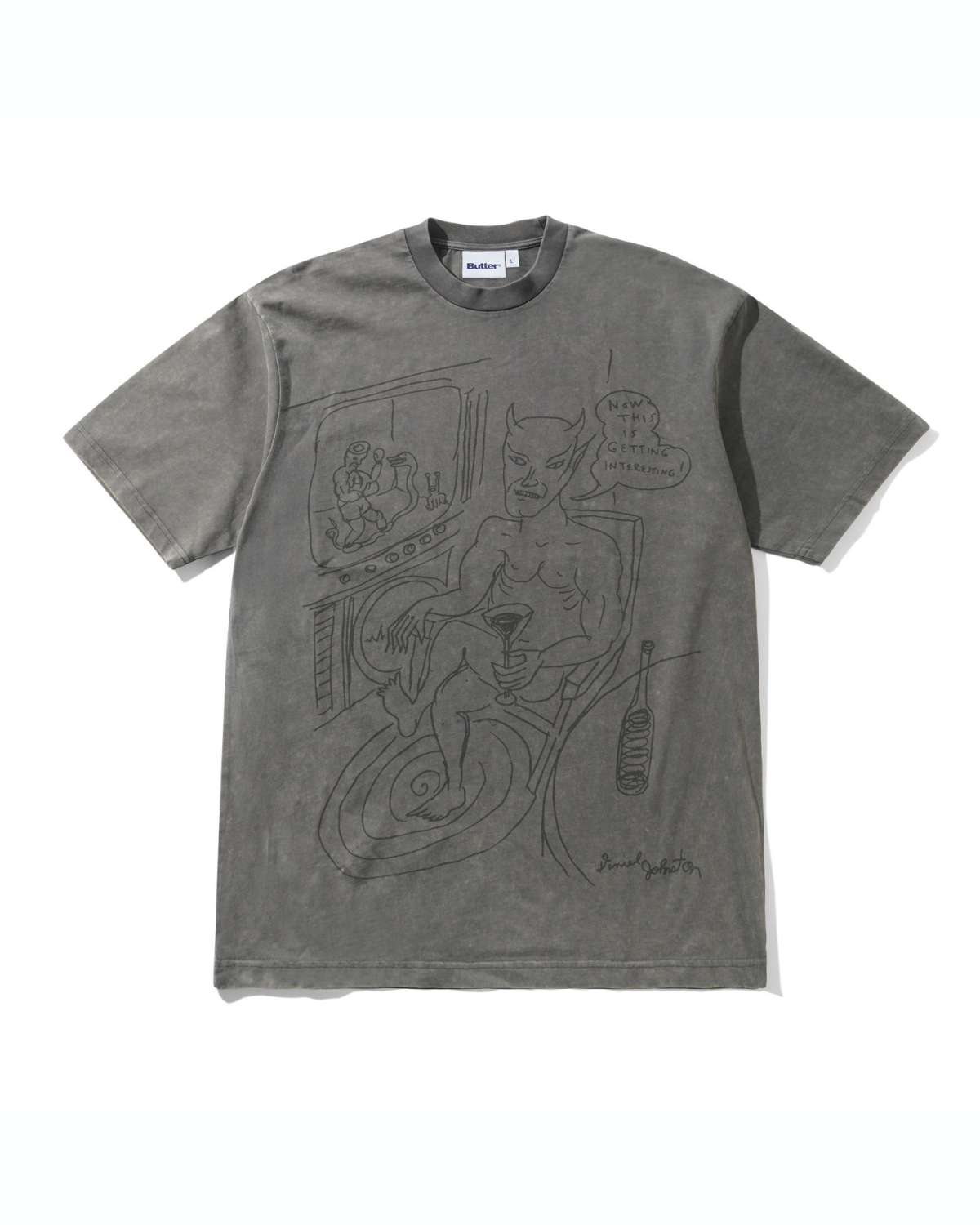 BUTTER GOODS | DANIEL JOHNSTON Satan Tee - Black Acid Wash
