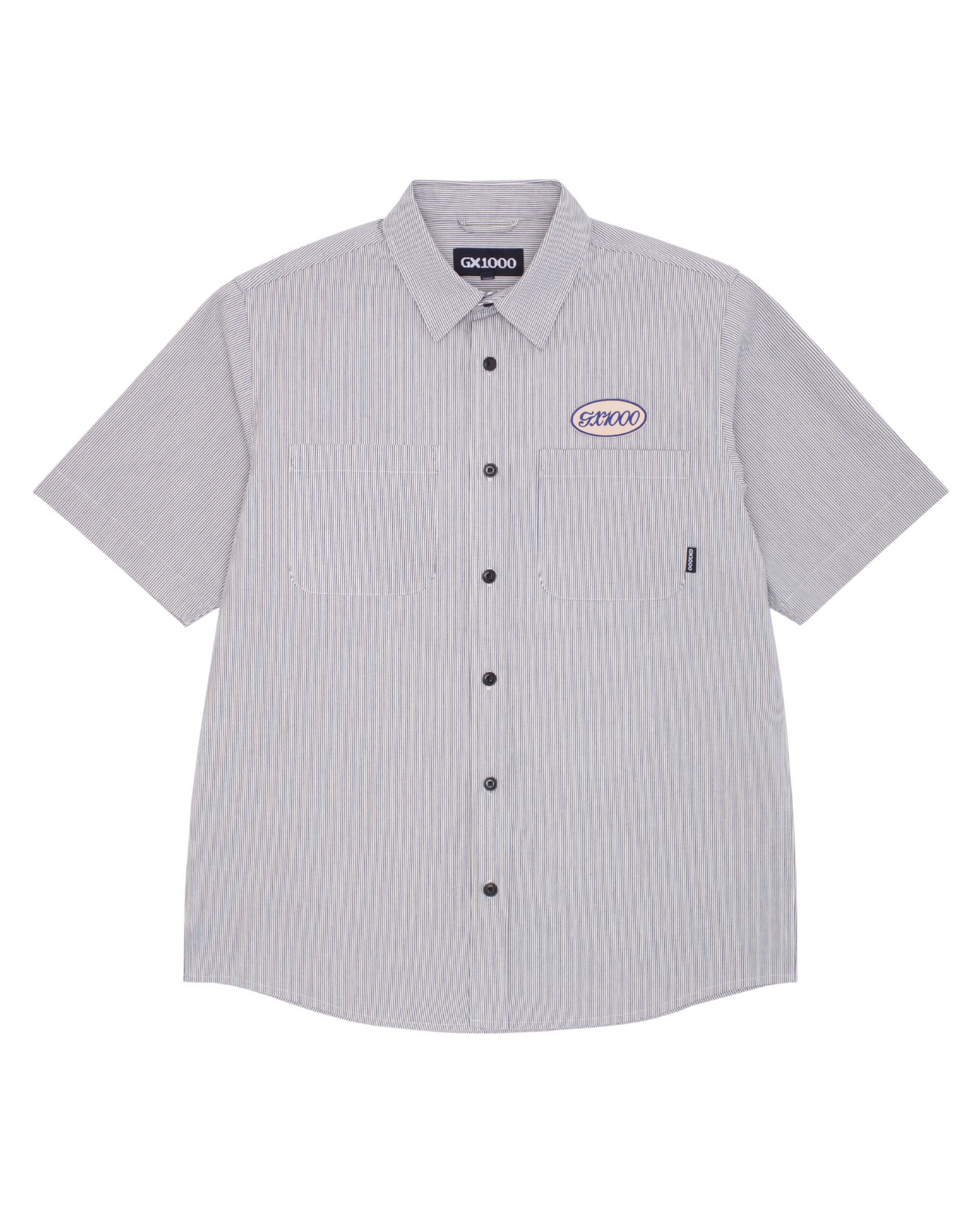 GX1000 Railroad Stripe Button Down Shirt - White