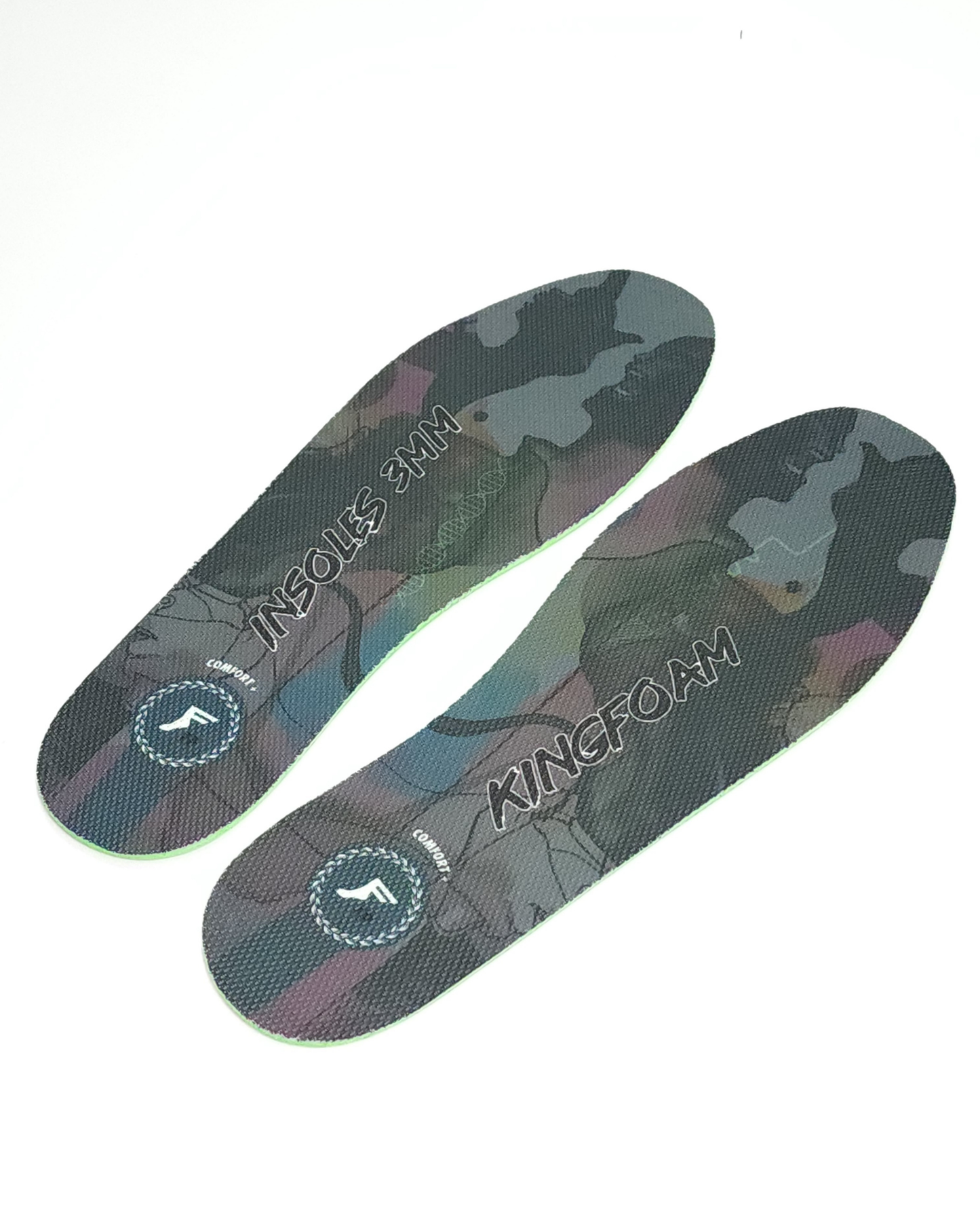 FP Kingfoam Flat Low Insoles - Black Camo/White