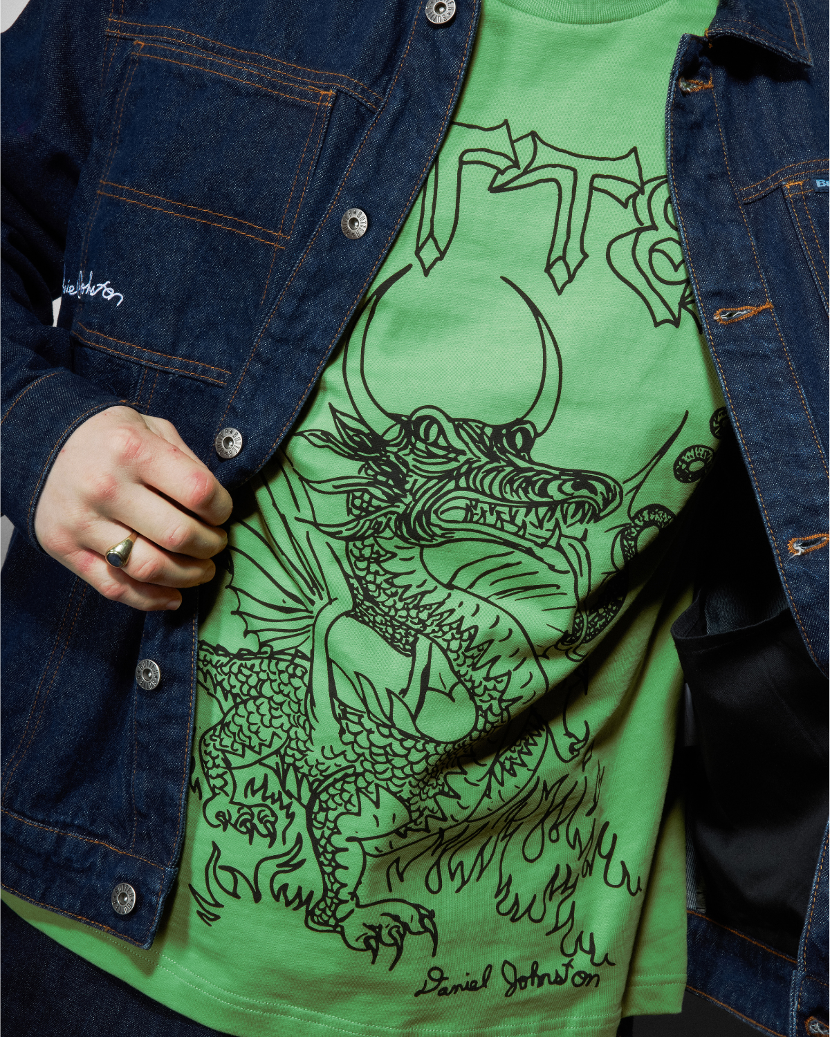 BUTTER GOODS | DANIEL JOHNSTON Dragon Tee - Lime
