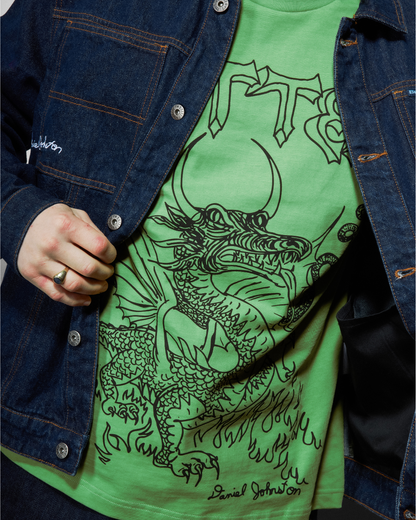 BUTTER GOODS | DANIEL JOHNSTON Dragon Tee - Lime