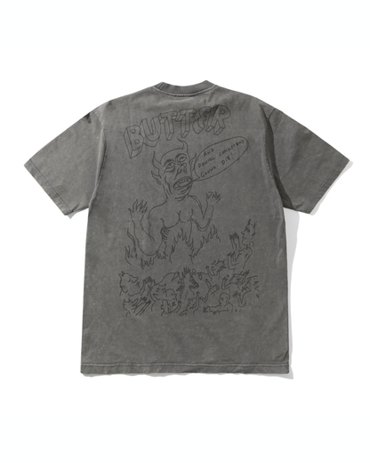 BUTTER GOODS | DANIEL JOHNSTON Satan Tee - Black Acid Wash