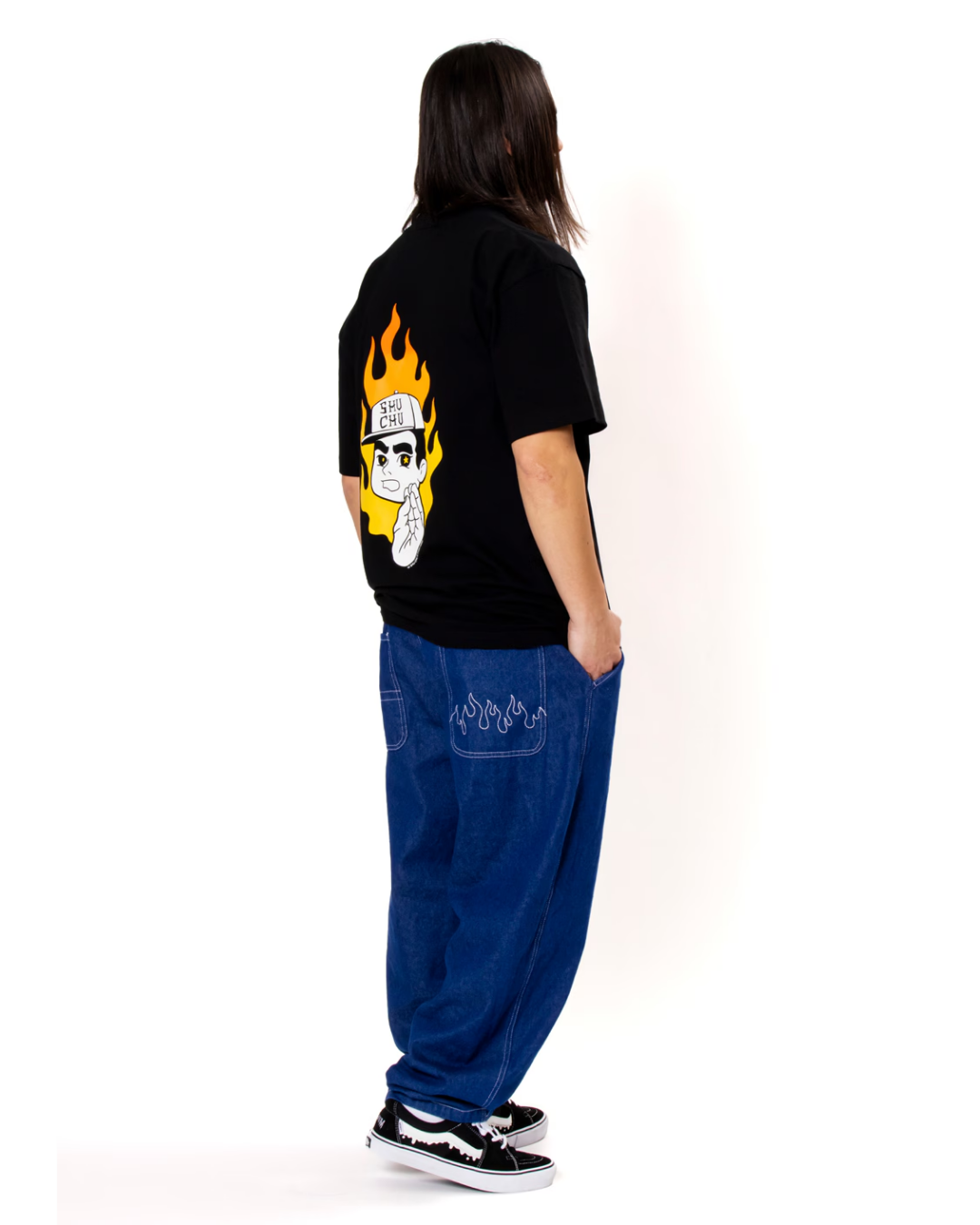 MxMxM Fire Stitch Easy Baggy Pants - Blue