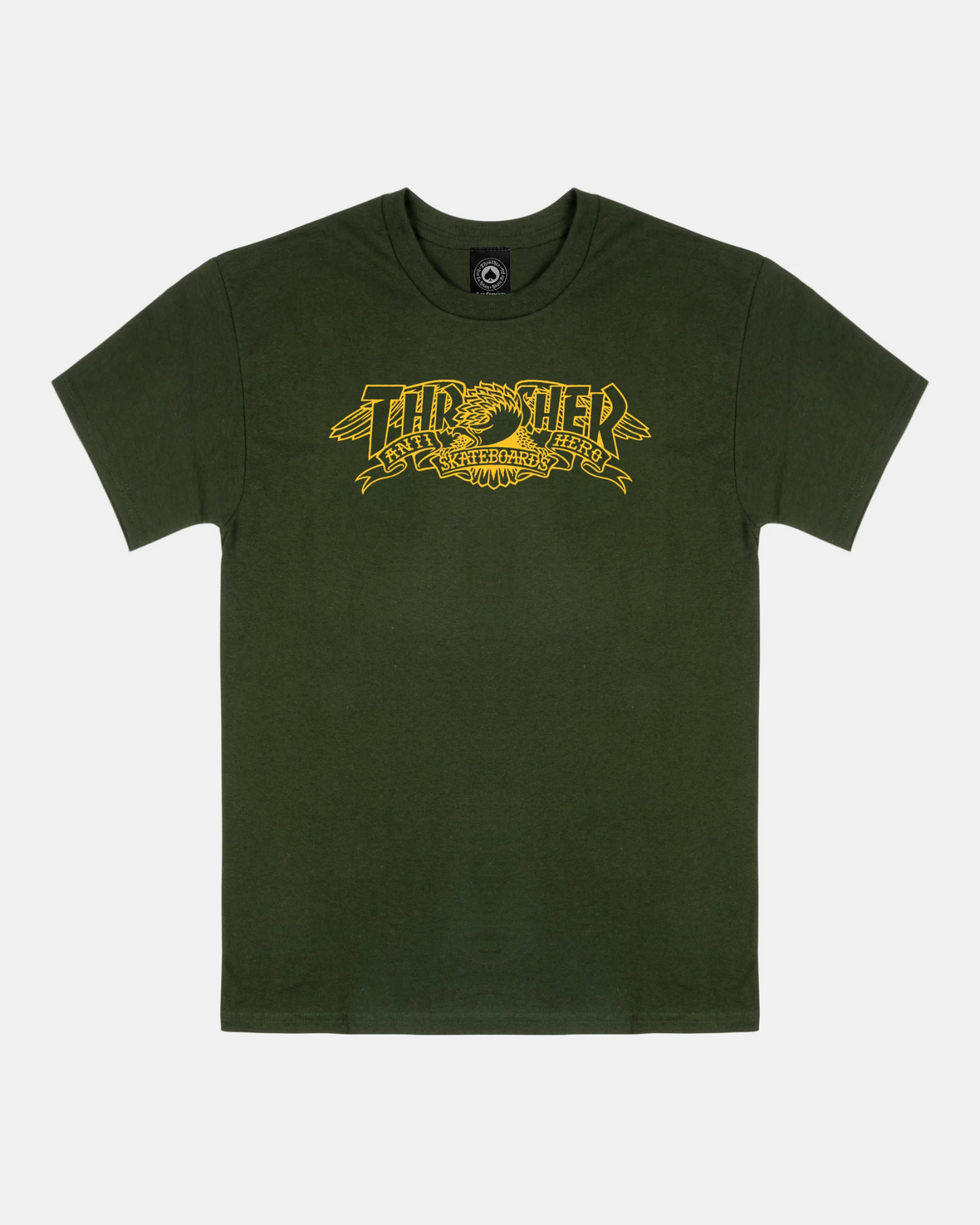 THRASHER x Anti Hero Mag Banner Tee - Forest Green