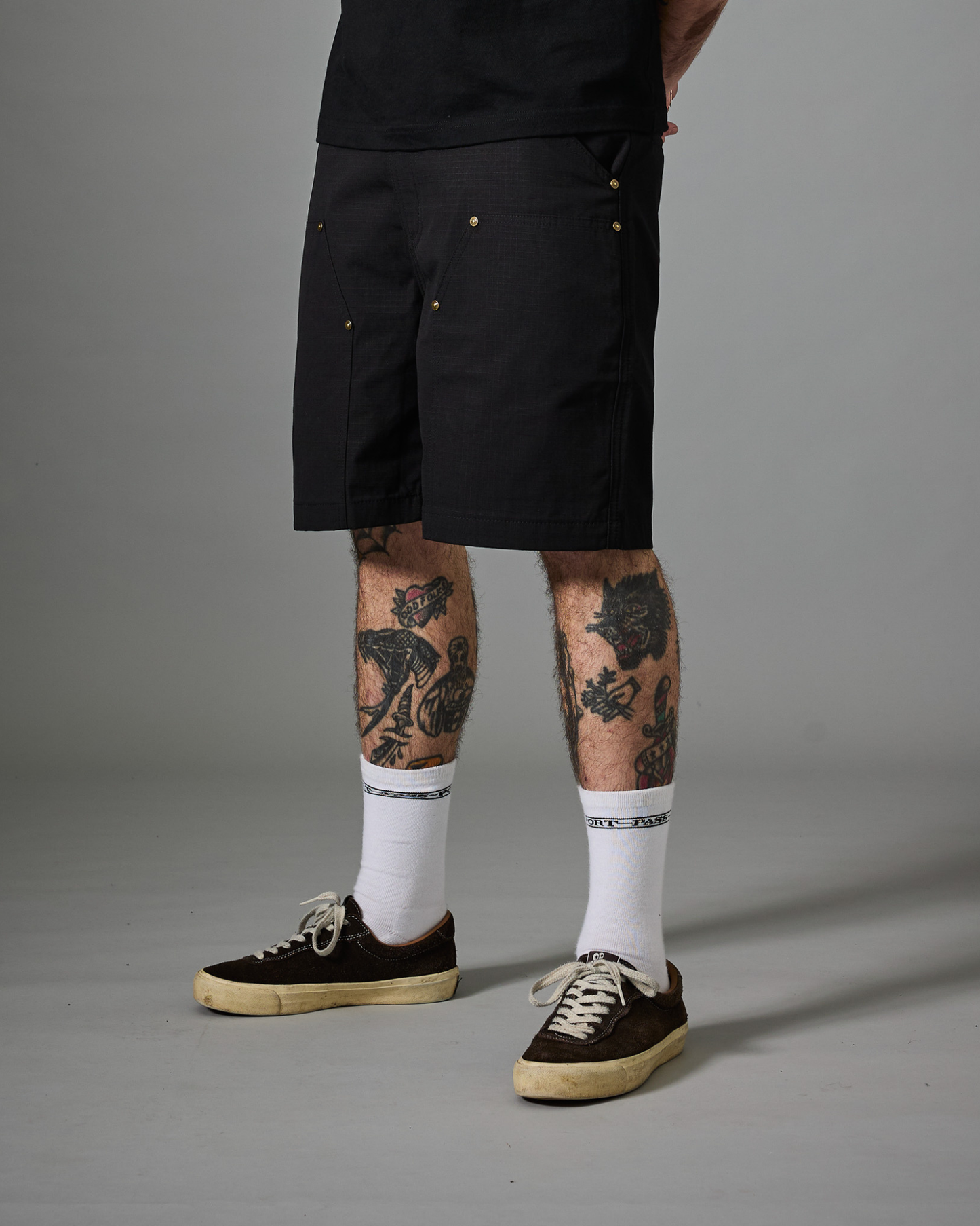 Passport Ripstop Double Knee Diggers Club Short - Dark Charcoal