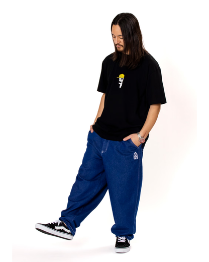 MxMxM Fire Stitch Easy Baggy Pants - Blue