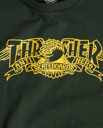 THRASHER x Anti Hero Mag Banner Tee - Forest Green