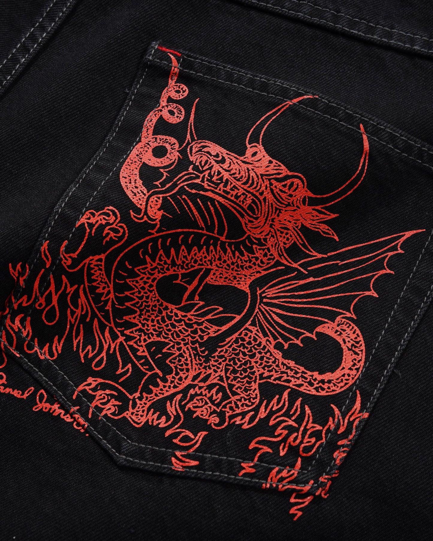 BUTTER GOODS | DANIEL JOHNSTON Dragon Denim Shorts - Washed Black