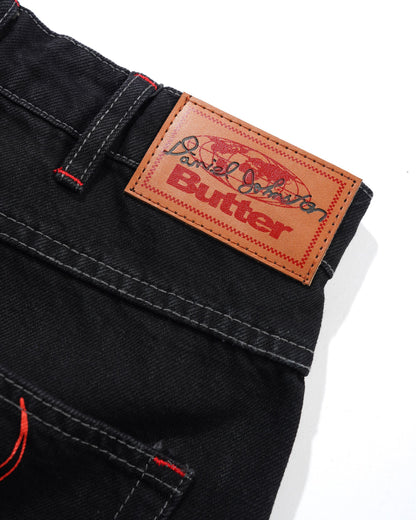 BUTTER GOODS | DANIEL JOHNSTON Dragon Denim Shorts - Washed Black