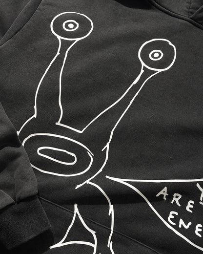 BUTTER GOODS | DANIEL JOHNSTON Enemy Pullover Hood - Distressed Washed Black