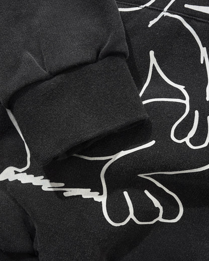 BUTTER GOODS | DANIEL JOHNSTON Enemy Pullover Hood - Distressed Washed Black