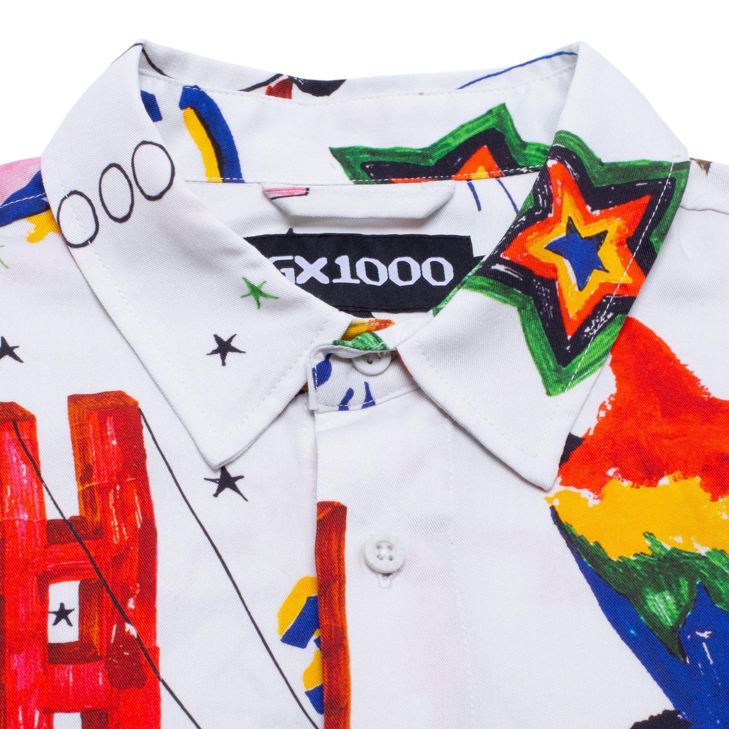 GX1000 Panda Sex Rayon Button Down Shirt - White