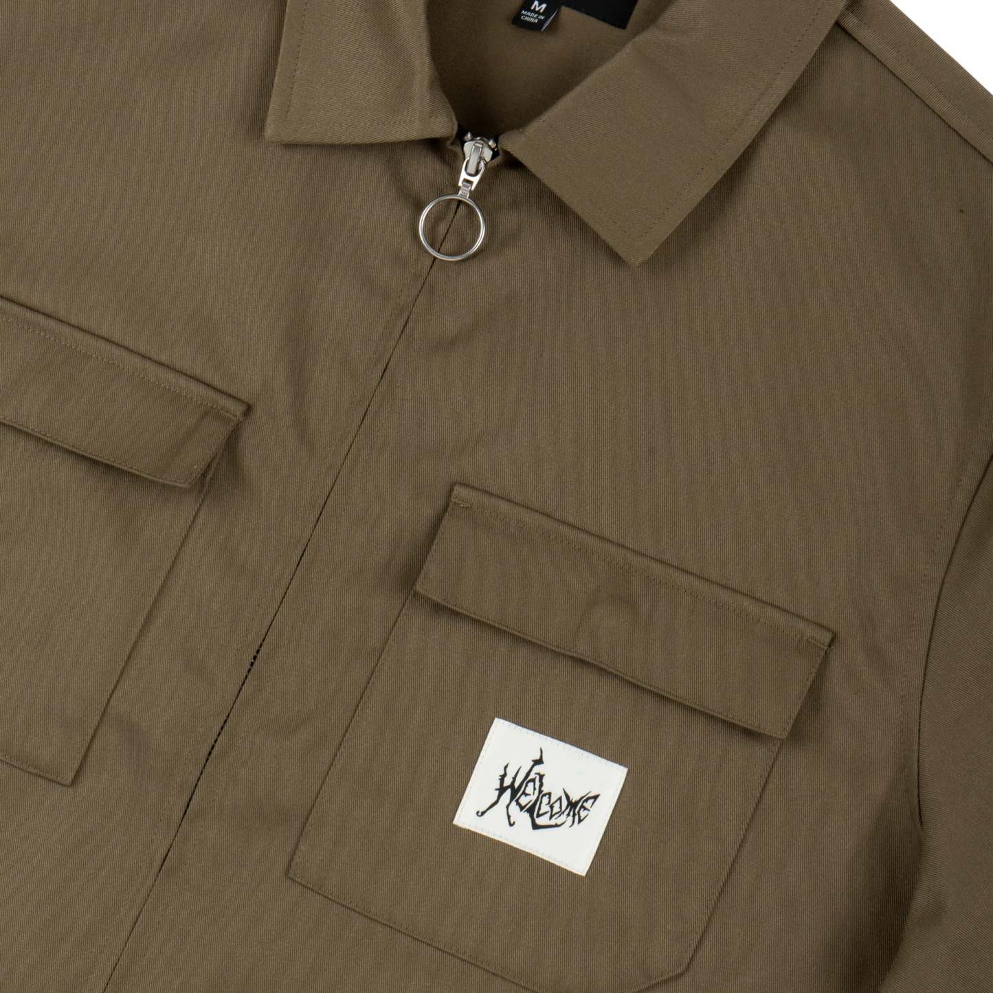 WELCOME Nephilim Zip Up Work Shirt - Stone