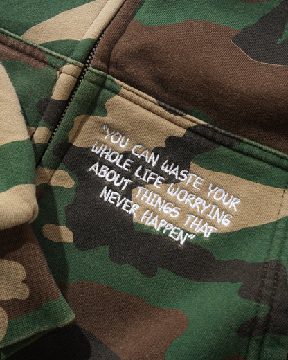 BUTTER GOODS | PEANUTS Patches Zip-Thru Hood - Washed Camo