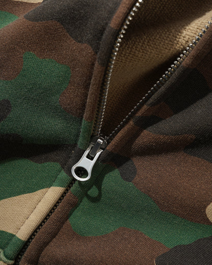 BUTTER GOODS | PEANUTS Patches Zip-Thru Hood - Washed Camo