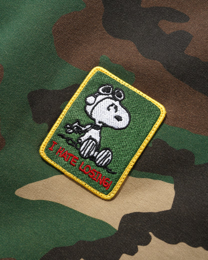 BUTTER GOODS | PEANUTS Patches Zip-Thru Hood - Washed Camo