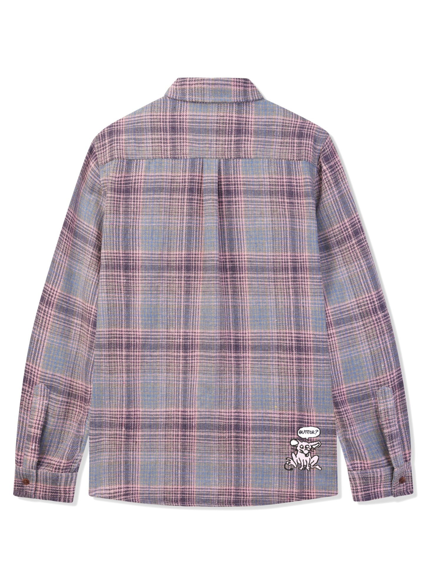 BUTTER GOODS Rodent Flannel Shirt - Pink/Grey  L/XL
