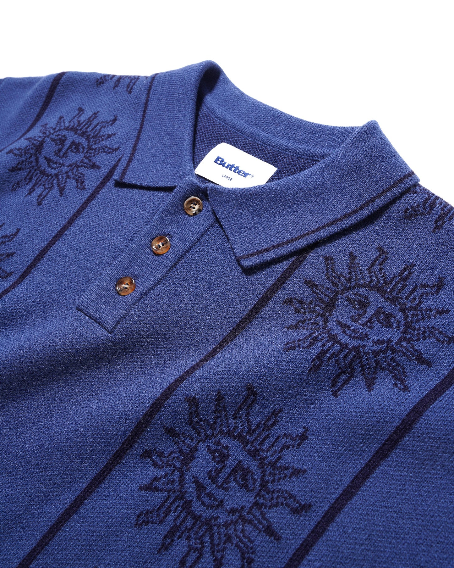 BUTTER GOODS Solar Knit Shirt - Harbour Blue