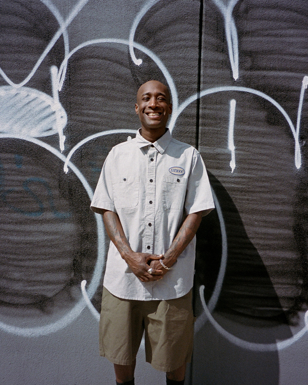 GX1000 Railroad Stripe Button Down Shirt - White