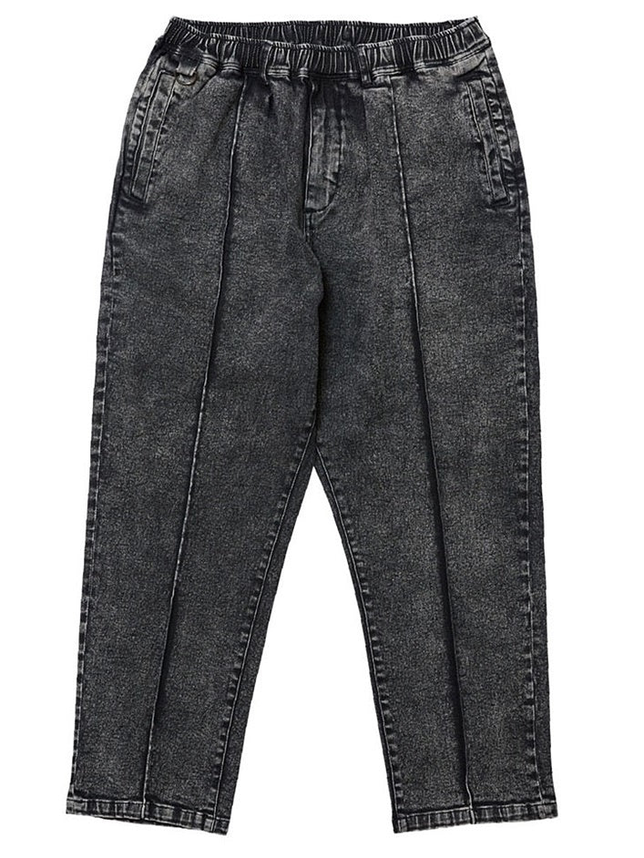 กางเกงขายาว EVISEN PIN TUCK EASY DENIM - CHEMICAL BLACK
