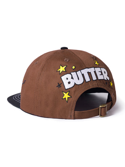 BUTTER GOODS x The Smurfs Band 6 Panel Cap - Brown/Black