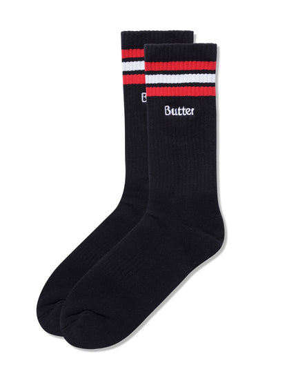 BUTTER GOODS Stripe Socks - Black
