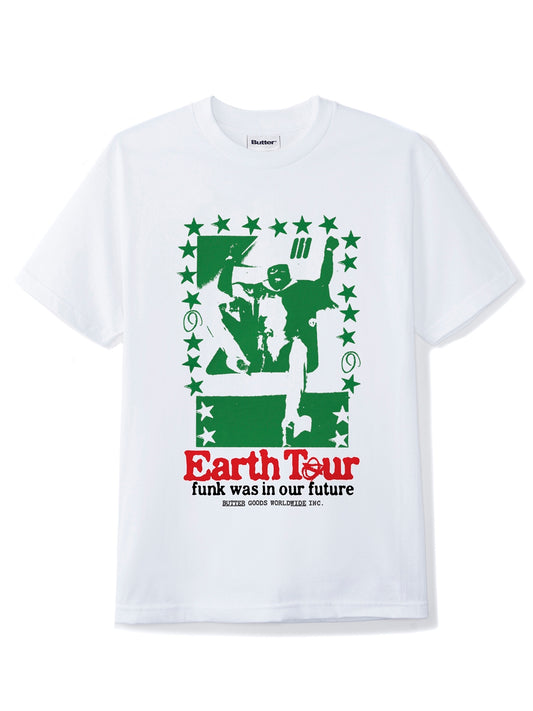 เสื้อยืด BUTTER GOODS Earth Tour - สีขาว 
